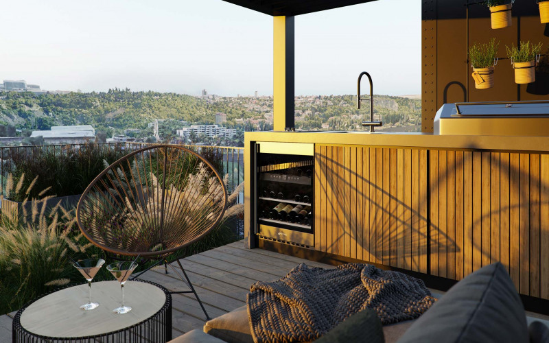 4+kk,  dvě terasy, vířivka, venkovní kuchyň, zelená střecha, Nádražní, Praha 5 - Smíchov