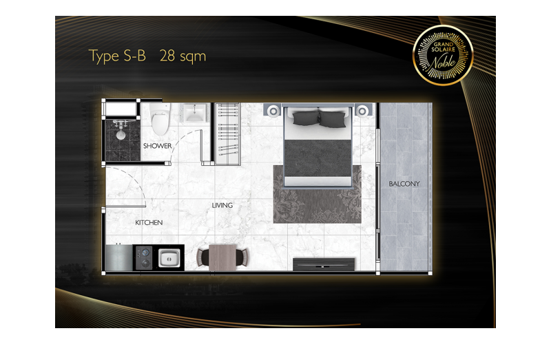 Vzorové studio 28 m², typ S-B