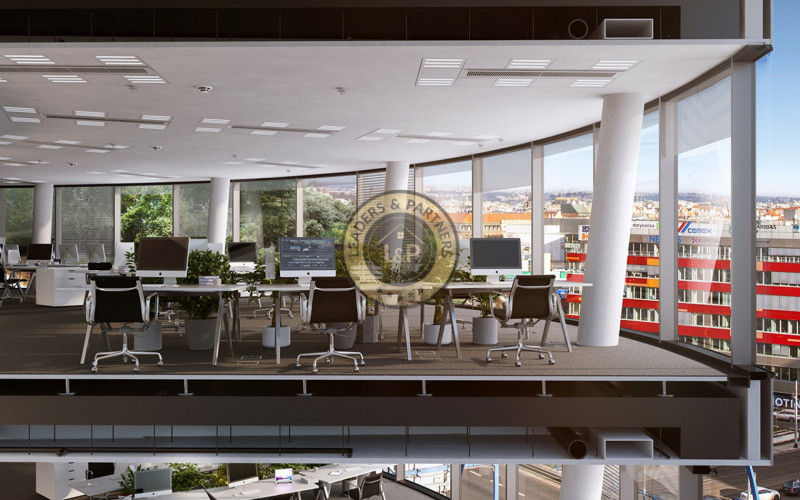 Pronájem, Kanceláře s terasou, 265m² - Praha 5 - Smíchov