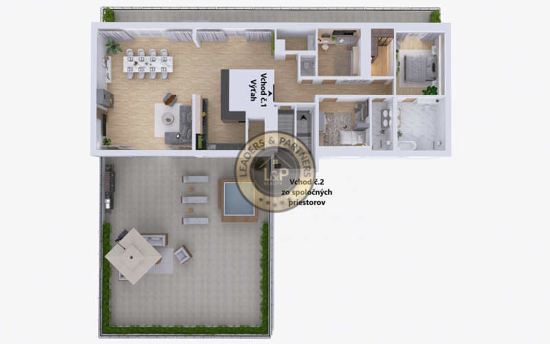 Penthaus s panoramatickou terasou při Kramárech