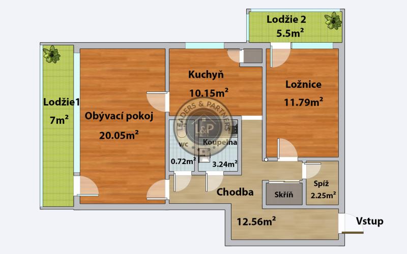 Prodej byty 2+1, 62 m² - Praha - Michle